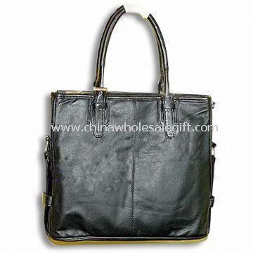 Leather Handbag/Shoulder Bag with Double Handle and Main Pocket