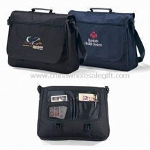 Nylon Messenger/Conference Bags with Multi-pocket Organizer and Key Ring Under Front Flap images
