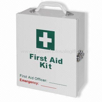 Metal First Aid Box with Antirust Powder Coating and Portable Handle Design