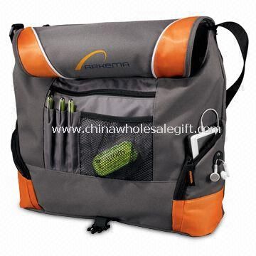 Nylon Messenger Bag with Buckle Closure and Mesh Pocket