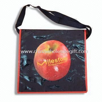 PP Non tessuto promozionale spalla/Messenger Bag con il velcro, misure 44 x 33 x 13 cm