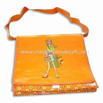 Promotional Shoulder/Messenger Bag with Velcro Tape, Made of PP Woven
