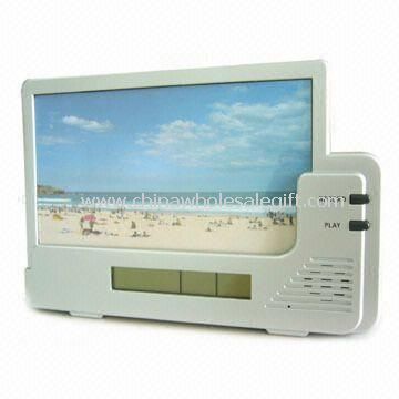 6-second Voice Recording Photo Frame with Clock and Calendar Functions