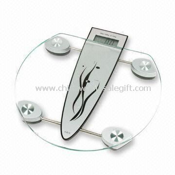 Bathroom Scale with 6mm Tempered Safety Glass Platform and LCD Display