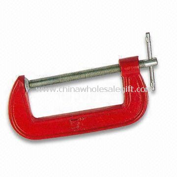 G-clamp, Made of Cast Iron, Available with Chrome Plated Steel Screw