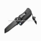Multifunctional Knife with Flashlight and Spark Stone images