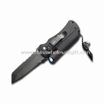 Multifunctional Knife with Flashlight and Spark Stone