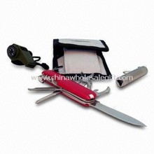Tärkeää Survival Kit klassinen punainen väri armeijan veitsi ja pieni LED taskulamppu images