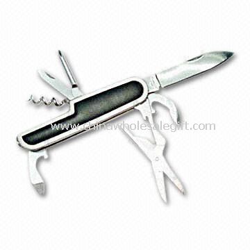 Multi-functional Pocket Knife, Handle with Easy-to-grip Rubber Inlay
