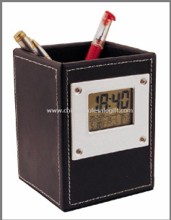 Leder Case Pen Halter Clock images