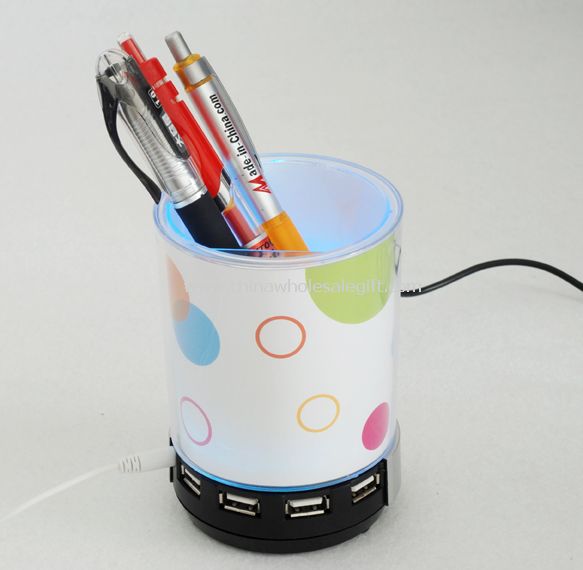 3 in 1 Pen Holder with 4 Ports Hub and Speaker