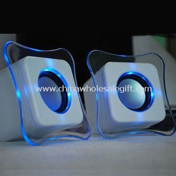 Altavoces USB PC/azul LED luz