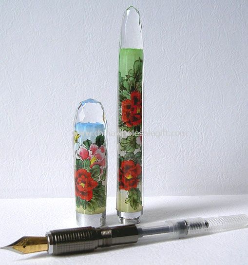 Crystal Pen with Hand Painting Inside
