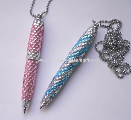 Crystal Pen with Metal Chain