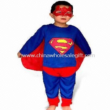 Costumes pour enfants, en 100 % Polyester, disponible en bleu et rouge