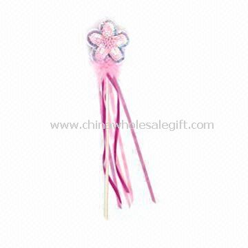 Five-petal Flower Wand with Tinsel, Made of 100% Polyester