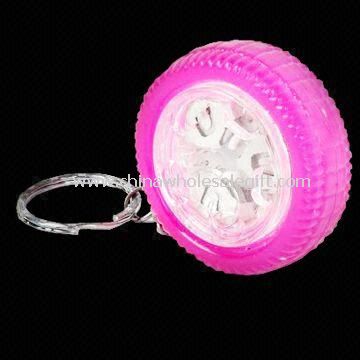 Flashing Wheel with 4cm Diameter, Composed of Plastic Toy and Keyring