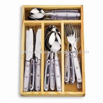 24 Pieces Tableware Set with Plastic Handle, Customized Designs and Logos are Welcome