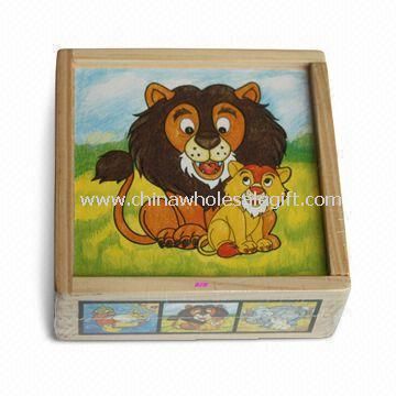 Joc de Puzzle, din lemn masiv sau placaj, masoara 13 x 13 x 5,2 cm