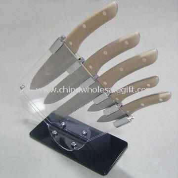 Kitchen Knife Set with Kitchen Scissors, Sharpening Steel, and Timer