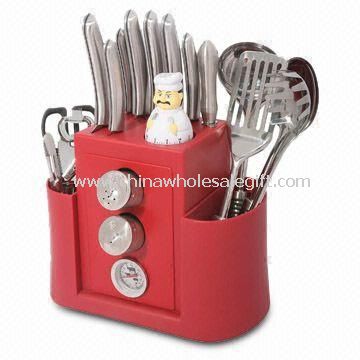 Kitchen Set with Salt and Pepper Shakers and Meat Thermometer