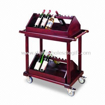 Food Trolley with Lacquer Coating, Made of Wood, Measuring 940 x 460 x 1,075mm