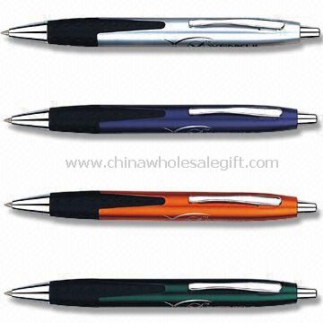 Ballpoint Pen with Aluminum Barrel and Soft Rubber Grip