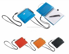 Mini Spiral Notebook with pen and lanyard images