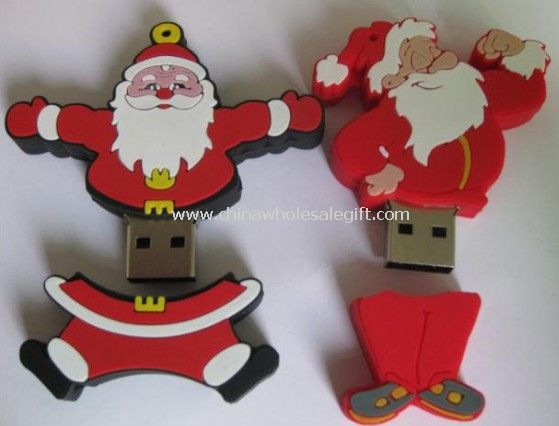 Santa Claus USB birden parlamak yuvarlak yüzey