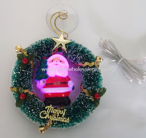 USB hijau karangan bunga dengan Santa Claus