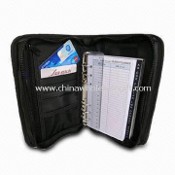 Cartera de cuero con múltiples soportes para A4 papel notas y bolígrafo images