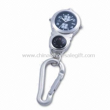 Alloy Keychain Watch with Flashlight Thermometer