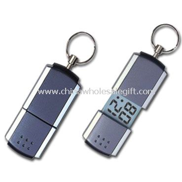 Porte-clés avec écran LCD Mini calendrier horloge