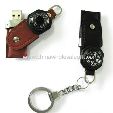 USB Flash Drive-avaimenperä, kompassi ja lämpömittari