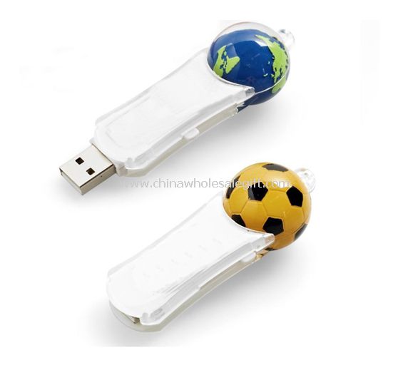 Líquido USB Flash Drive con flotante balón de fútbol