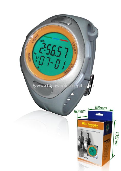 Monitor de freqüência cardíaca relógio com pedômetro
