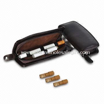 Electronic Cigarette with Leather Case