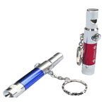 Metal Torch Keychain with Whistle