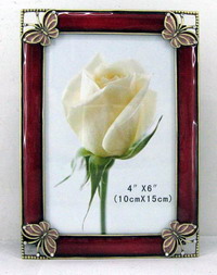 Pewter photo frame with black velvet back and stand