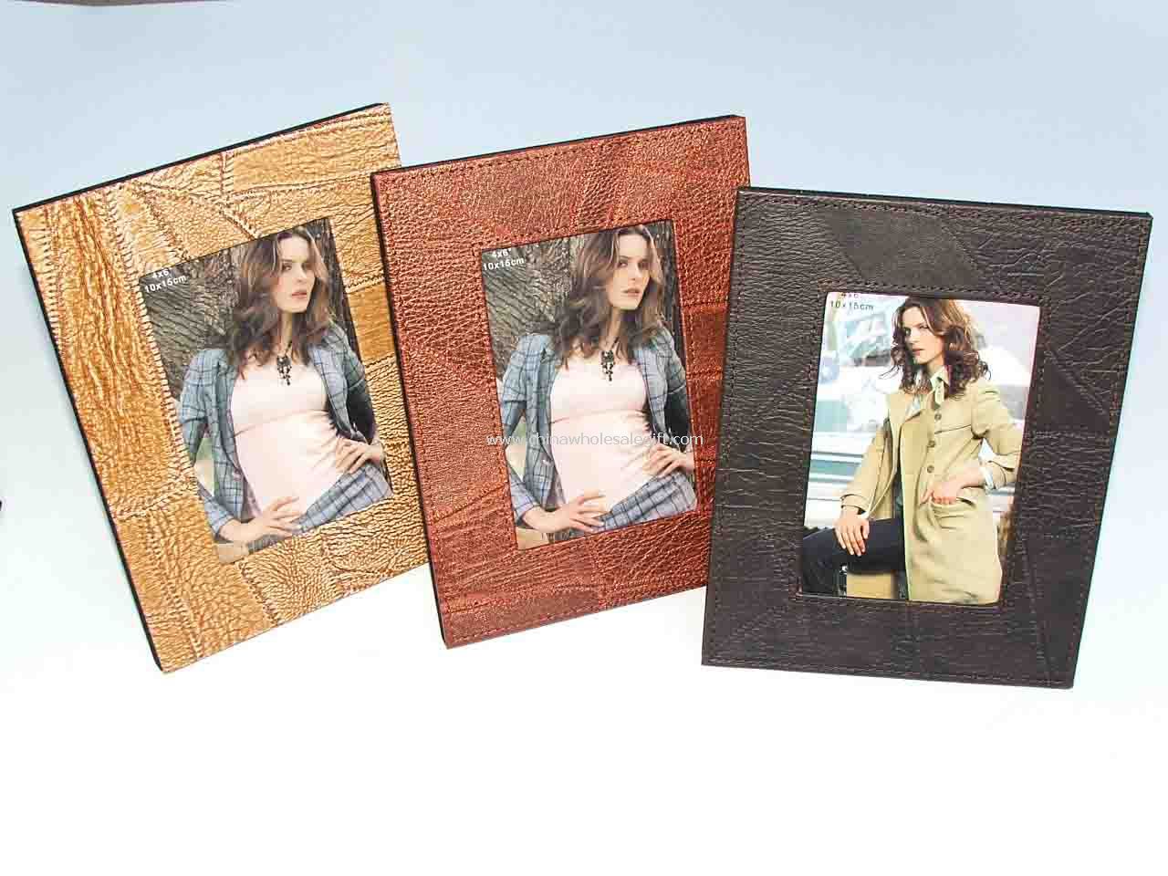 Pu leather photo frame in three colors