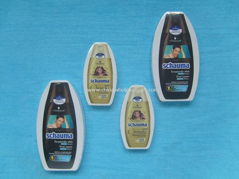 Šampon láhev tvaru komprimované ručník