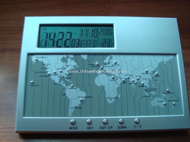 LCD-Digitaluhren zeigt Weltzeitzonen