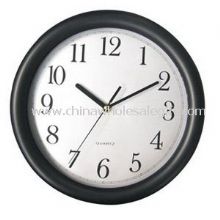 schwarzer Rahmen mit Silber PVC Zifferblatt Wanduhr images