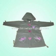 Women EVA Raincoat with Ribbon on Cuff and Waist and Bottom images