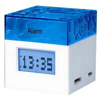 Digital Alarm Clock with Water Cubic Design