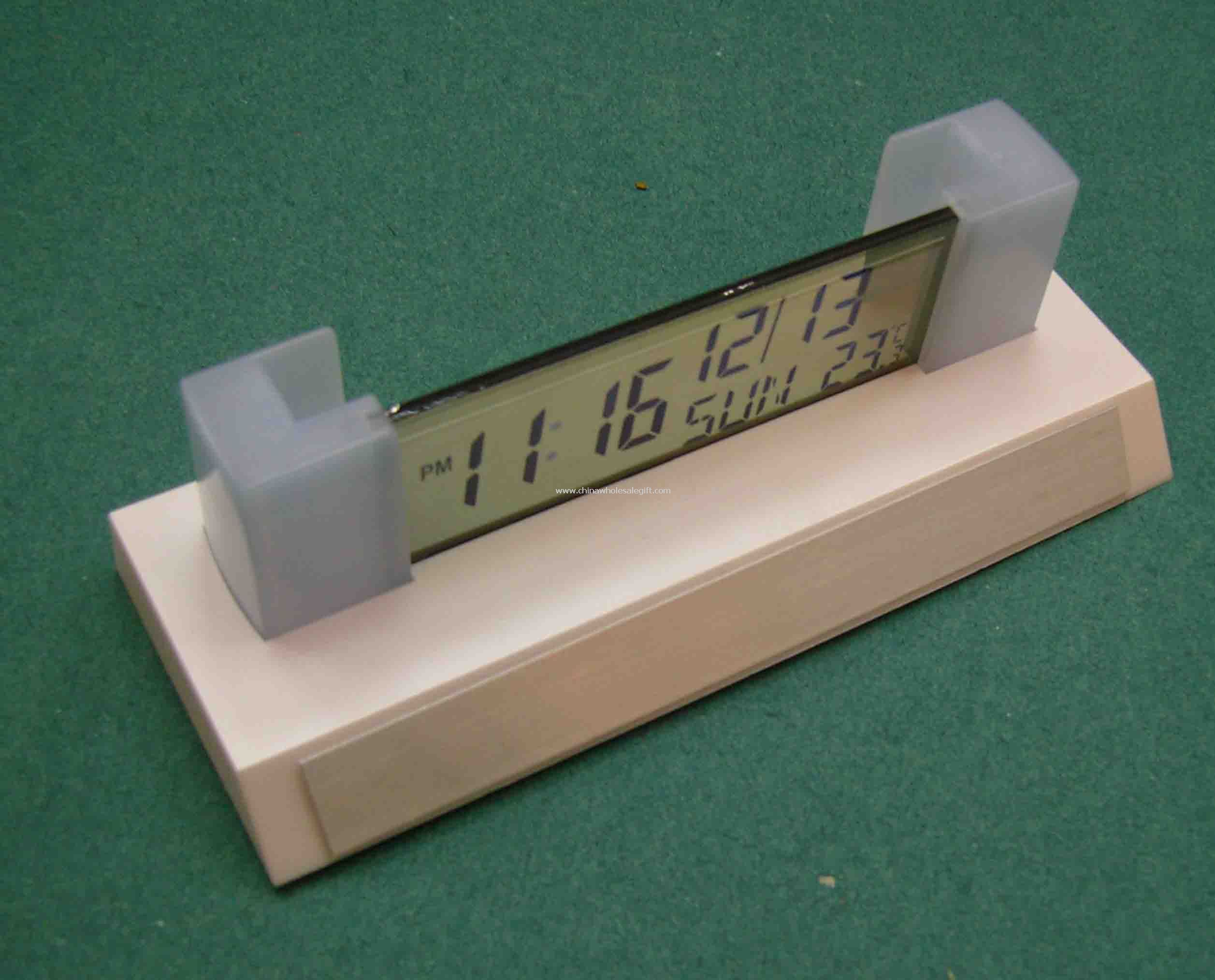 Bureau transparent LCD horloge