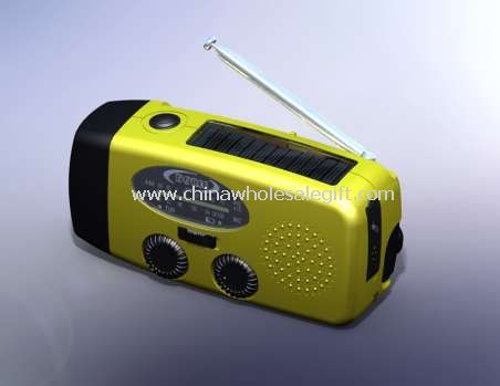 Solar and Hand-Crank Radio Flashlight