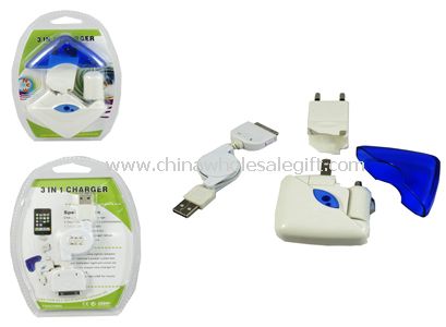 3 i 1 lader for iPod / iPhone / iPhone 3G