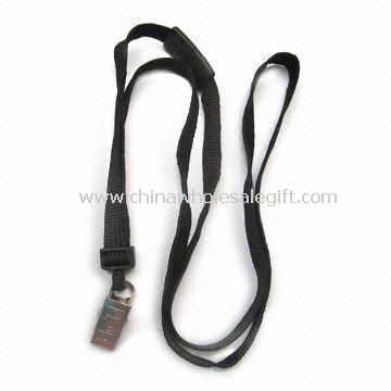 Polyester Fabric Lanyard with Plastic Eye-splice and Printing Metal Clip