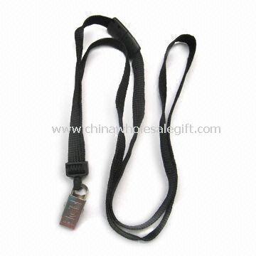 Polyester kumaş Lanyard plastik göz splice ve Metal küçük resim yazdırma